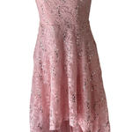 B. Smart Y2k Dress Fairy Size 1 Pink Lace Sequin High Low Formal Prom Coquette Photo 0