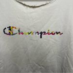 Champion Floral Multi Color Spell out Butter Yellow Athletic Sweater Photo 3