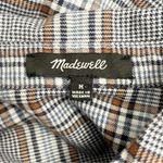 Madewell  Plaid Westlake Shirt Gray Plaid Flannel Size Medium Grunge Casual Boxy Photo 8