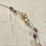 Lia Sophia  faux Pearl and purple bead multi strand necklace Photo 6