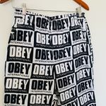 Obey  Worldwide Splash Black White Pull On Drawstring Straight Leg Pocket Pant S Photo 8