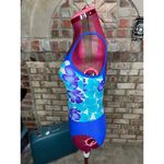 Christina one piece swimsuit Vintage floral blue purple Size 10 Photo 5