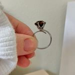 Round Chocolate Stone & Silver Ring “Bronya” Citrine Smokey Quartz Glass Boho Jewelry Brown Photo 10