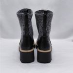 Dolce Vita DV Vionie Womens 9.5 Black Knit Shaft Lug Sole Platform Ankle Boots Photo 7