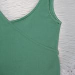 Topshop Green Ribbed One Long Sleeve Tank Crop Top Tee Women’s Size 4 Photo 6