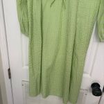 Monki Green And White Gingham Plaid Seersucker Midi Dress Size‎ XS Photo 5