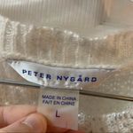 Peter Nygard  Cream/Silver Metallic Knit Sweater L Photo 1