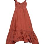 Farm Rio Cinnamon Dark Brown Ruffle Strap Maxi Dress Women’s US XS Photo 1