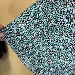 Philosophy Woman 3X Abstract Print Short Sleeve Flowy Stretchy Vacation Top Blue Photo 1