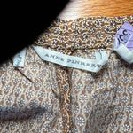 Anne Pinkerton‎ Pants Daisy Flower Silk Pattern Size Large Brown Silk Drawstring Photo 10
