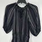 Rails  Abia Dress Tiered Black Stripe Smocked Ruffle Linen Blend Boho Size XS Photo 2