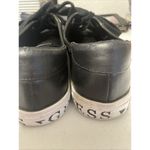Guess Black Leather Low-Top Sneakers with Gold Accents Casual Fashion Shoes 7.5 Photo 7