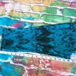 Zella Z by Womens Leggings Sz S Ikat Print Teal Black Tie Dye Look Capri Length Photo 5