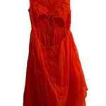 Cecilie Bahnsen Fang Draped Open Back Sleeveless Midi Dress Orange Photo 7