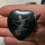 Siam Sterling Silver Brooch And Screw Back Earrings Heart Shaped Amearco VTG 21g Photo 2