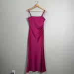 House of Harlow 1960 Satin Midi Slip Dress Women Medium Pink Slit Cocktail Party Photo 2