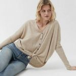 Urban Outfitters  Tan Jojo Button-Up Thermal Top Size XL Photo 1