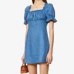 Reformation Robles Blue Linen Mini Dress Size 8 Photo 7