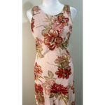 Paper Heart Anthropologie Pink Floral Sleeveless Linen Midi Dress Size MED NWT Photo 1