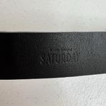 Kate Spade  New York M/L Black Leather Belt White Accent Hidden Buckle Skinny Photo 7