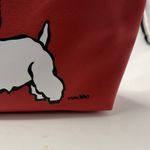 Marc Tetro Red White Black Westie Terrier Dog Striped Lined Clutch Makeup Pouch Photo 3