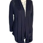 st. john's bay  Womens Open Cardigan Size Medium Black Ribbed High Low Knit NWT Photo 1