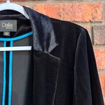 Dalia womens velour open front blazer jacket office goth whymsygoth y2k black M Size M Photo 2