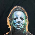 Fruit of the Loom Michael Myers This Is My Happy Face Black Short Sleeve Pocket Tee Size Small Photo 4