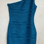 Heart soul  Turquoise One Shoulder Mini Bodycon Dress Sz S Photo 0