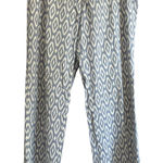 Willi Smith  Women's Linen Blend Pants Diamond Print Blue‎ White Size 10 Photo 0