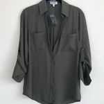 EXPRESS  Portofino Office Work Blouse Shirt Small Green Photo 0