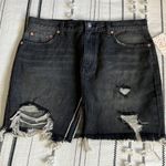 Free People nwt // relaxed & destroyed denim skirt Photo 15