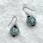 Handmade NEW Halloween Glow In The Dark Spider Web Earrings Photo 0