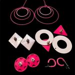 5 pair of pink earrings Pink Photo 3