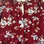 Lulus  Lovely Blooms Burgundy Floral Print Long Sleeve Babydoll Dress size xs Photo 8