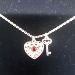 Avon Northwest Territories Silver Heart & Key Necklace Photo 2
