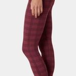 Beyond Yoga high waisted midi leggings Red Garnet Plaid Size Medium Athleisure Photo 1