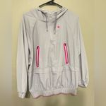 Ivy Park  Perforated Panel Hooded Jacket‎ Grey Size XS Photo 2