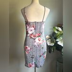 Large‎ Floral Checkered Mini Dress pink black stretchy body con y2k Whimsigoth Gray Size undefined Photo 1