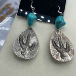 Boutique NWOT Sterling silver Southwest Howlite turquoise coral earrings Photo 5