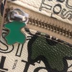 Tous  Crossbody Handbag Multi~Color Front Zipper Pocket Logo Charm Tan Green Rust Photo 7