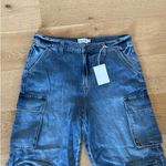 Cello - Wide Leg Cargo Denim Jeans in Blue Photo 1