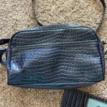 Kathy Van Zeeland  Blue faux Pat.Croc Embossed Organizer Crossbody Bag purse Photo 7