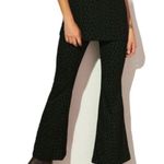 ZARA Black Green Flare Pants Knit Striped High-Rise M Photo 3