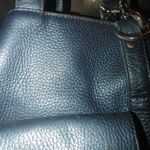 Botkier Metallic Teal Leather Tote Bag With Dual Front Pockets & Snap Closure Photo 9