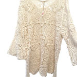 NWT World Market Crochet Long Bell Sleeve 100% Cotton Cover Up Sz L Size L Photo 0