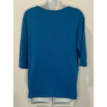Peruvian Connection  Blue Scoop Neck 3/4 Sleeve Tee Size XL EUC!!! Photo 1