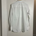 ELEVENTY Women's Solid White Pleated Bib Button Front Long Sleeve Shirt Size 8 Photo 6