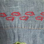 Lucky Brand Retro Y2K Western Embroidered Tattoo Denim Shirt Small California Photo 1