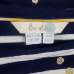 Boden Long Sleeve Top Navy Blue White Stripes with gold Glitter Dots Size 4 Photo 5